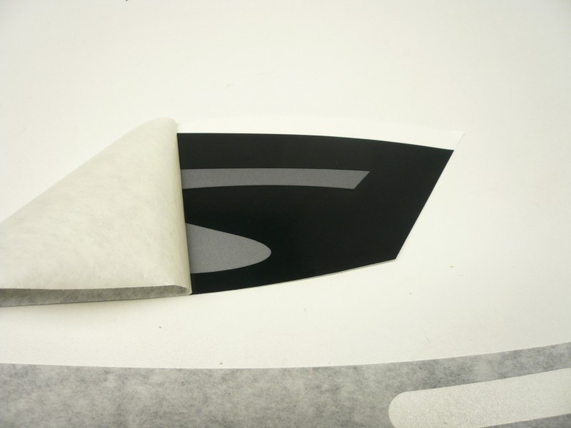 Aufkleber Dekorset Schriftzug Vespa GTS Super Sport silber auf schwarz